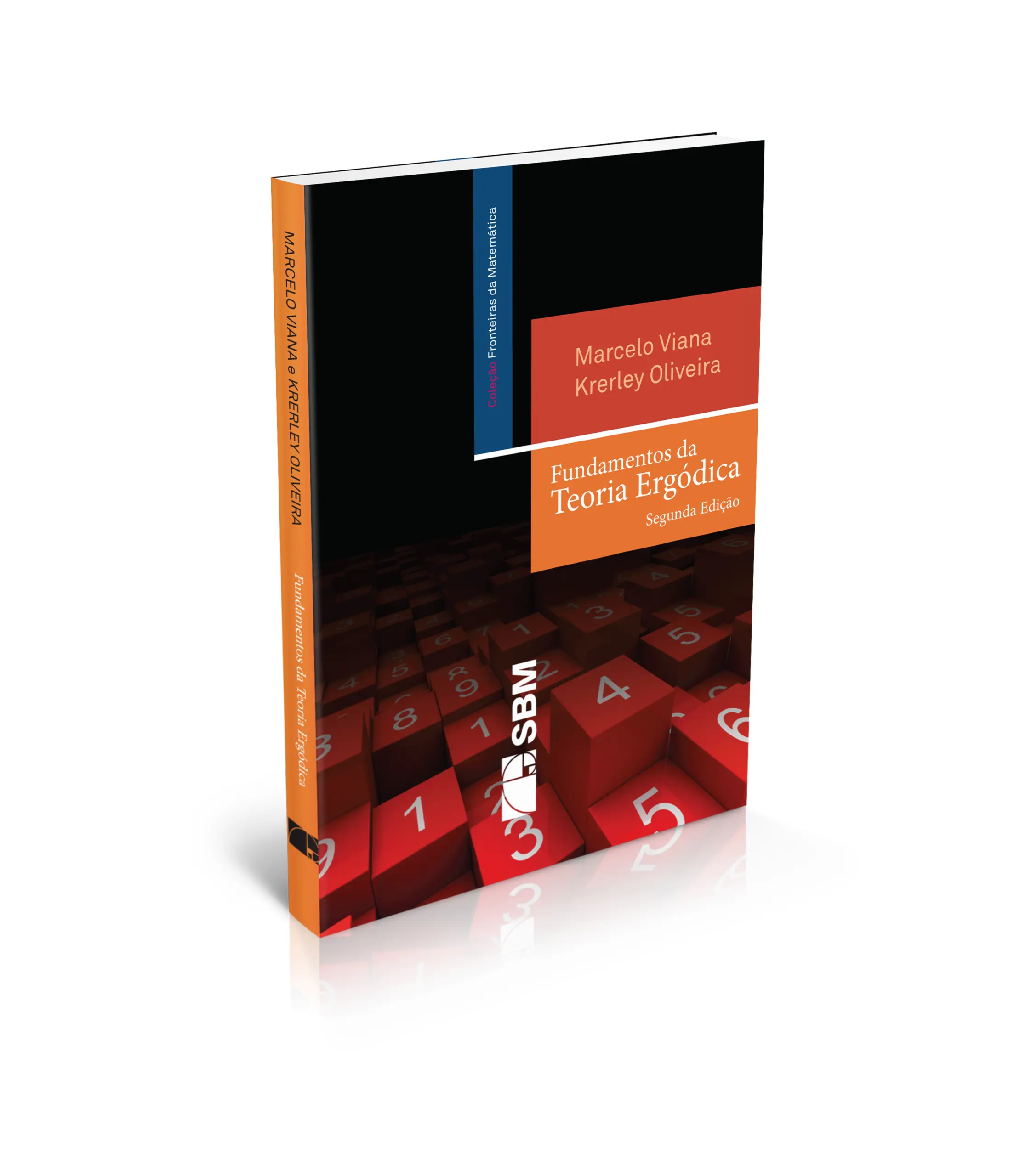 Mockup Livro de Fundamentos da Teoria Ergódica de Viana e Oliveira com sinopse e dados da coleção Fronteiras da Matemática