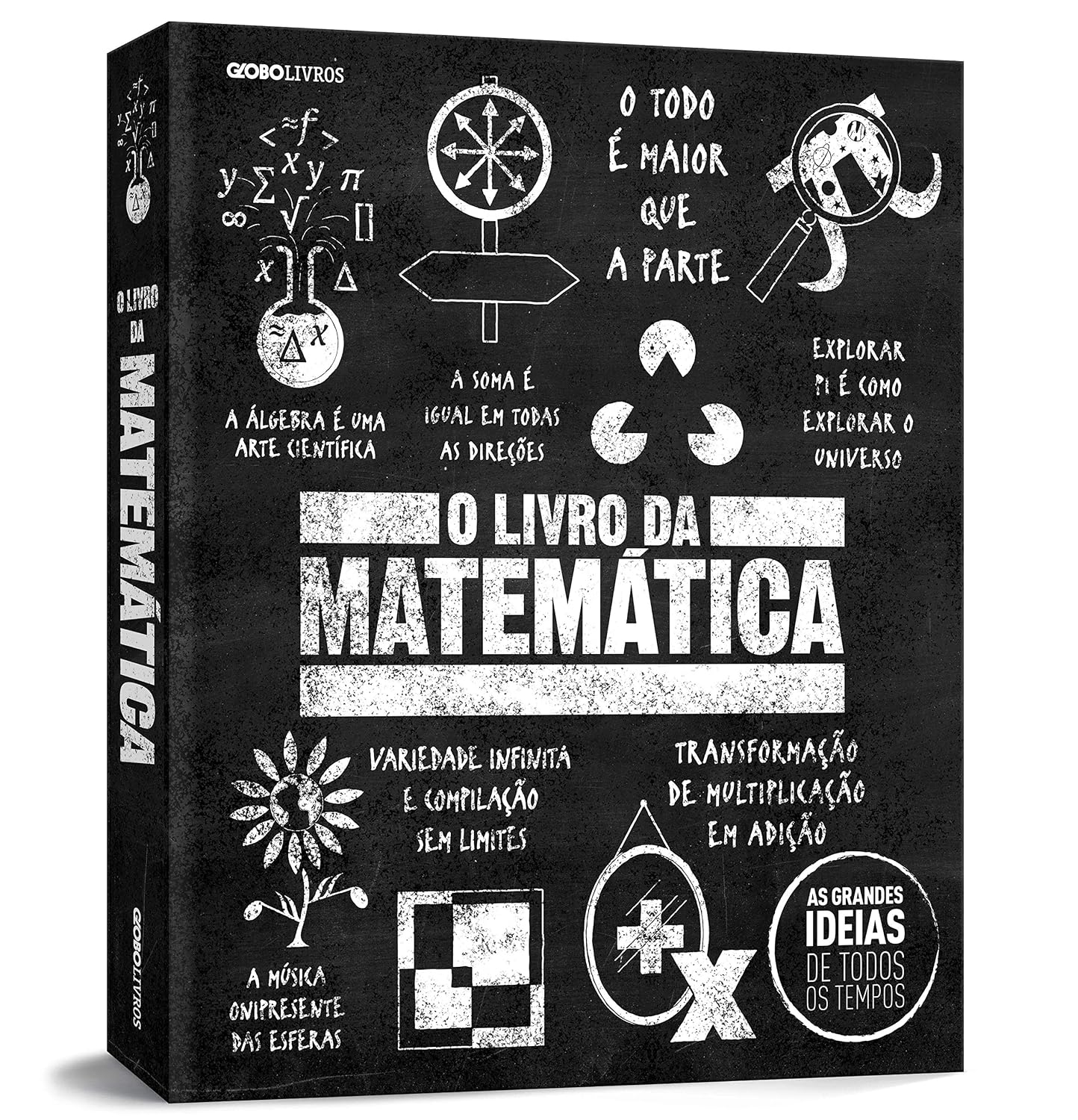 Mockup alternativo do exemplar de O livro da matemática, obra coletiva da DK, 1ª edição em português da Globo Livros, publicada em 2020