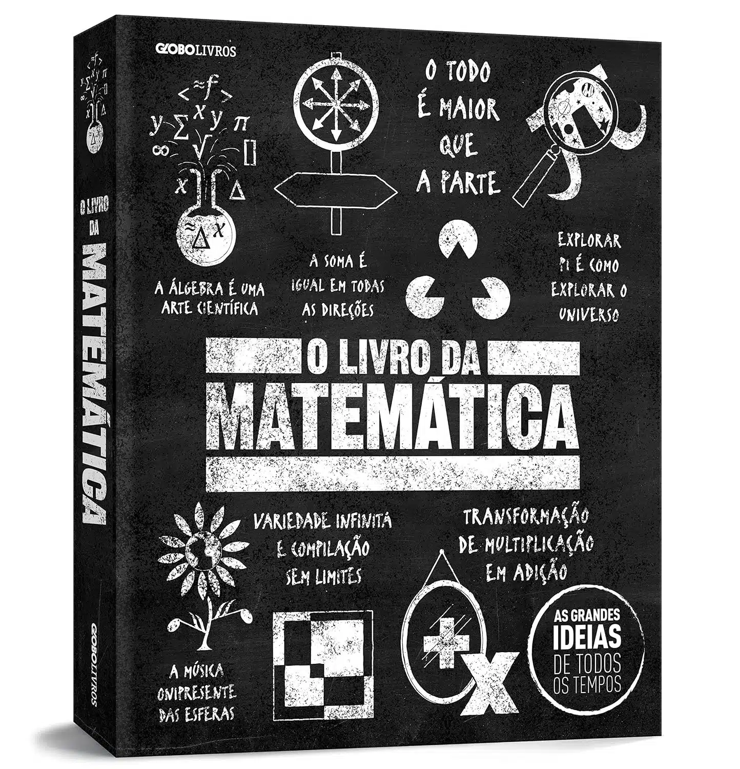 Mockup alternativo do exemplar de O livro da matemática, obra coletiva da DK, 1ª edição em português da Globo Livros, publicada em 2020
